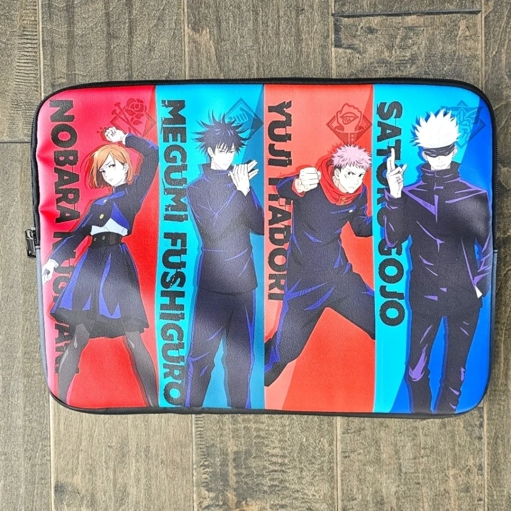 New with Tag Jujutsu Kaisen Character Panels Laptop Case Zip Around Bag